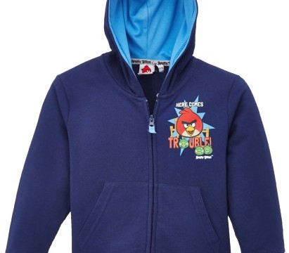 Sweat (2, 3, 4 ans)  à capuche – « Here comes troubles » – garçon – Angry birds