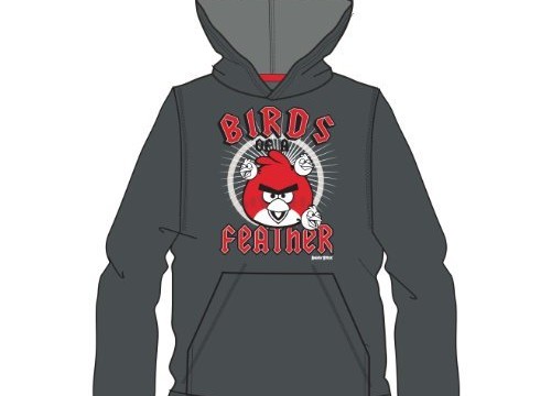 Sweat (small, medium, large, xl) à capuche –  « Birds of a Feather » – Gris  – adulte -Angry Birds