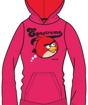 Sweat (8 ans) à capuche « Eggstreme » – Fille  – Rose -Angry Birds –