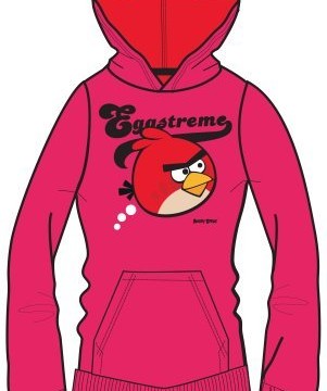 Sweat (8 ans) à capuche « Eggstreme » – Fille  – Rose -Angry Birds –