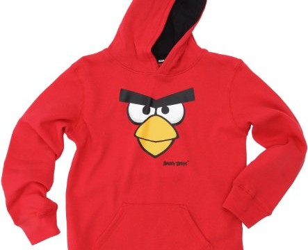 Sweat (16 ans) à capuche – Pull – rouge -Angry Birds –