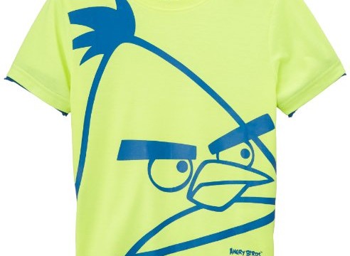 T-shirt  ( 8,10,12,14,16 ans) manches courtes – Angry birds – jaune