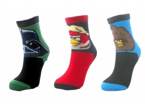 12 paires chaussettes (taille 37-40) – enfant- Angry Birds Star Wars