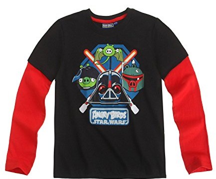 T-shirt (6,8,10,12) manches longues – noir – Angry Birds Star Wars