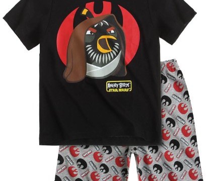 Pyjama (6 à 12 ans)  -Obi Wan Kenobi -Angry Birds -Star Wars pantalon et t-shirt court noir