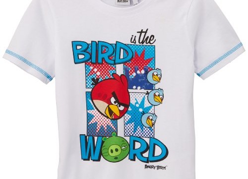 T-shirt ( 5 ans) manche courte – Angry birds – garçon – blanc
