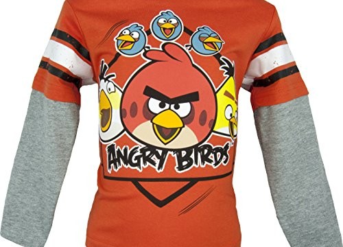 T-shirt (4,6,8,10 ans) à manches longues / orange Angry Birds