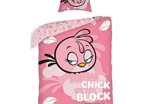 Housse de couette- Parure de lit- Stella – taie 100% coton -Angry Birds