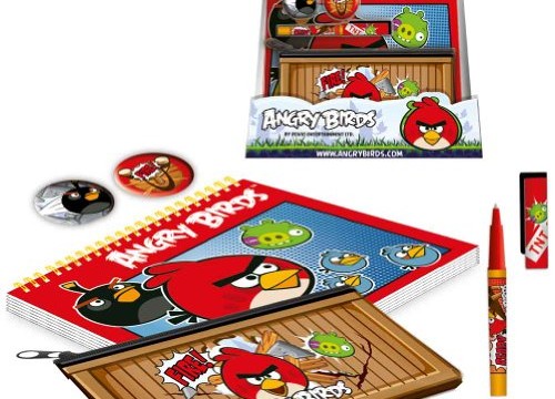 Paquet de papeterie : cahier, trousse, pochette, 1 stylo bille, Livre –  Angry Birds