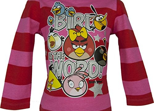 T-shirt (4,6,8,10 ans) pour fille Fuschia Angry Birds