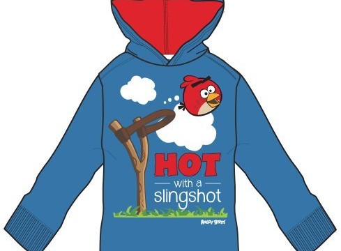 Sweat (2, 3 ans) à capuche – « Hot with a Slingshot » pour Garçon  – Bleu – Angry Birds