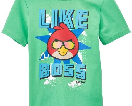 T-shirt (8,10,12,14,16 ans)- Angry birds – garçon – vert –