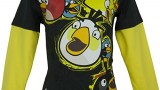 T-shirt (4,6,8,10 ans) pour fille – manches longues – noir et jaune –Angry Birds