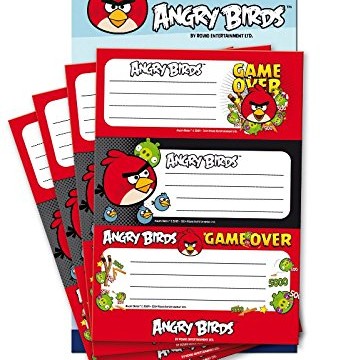 Pochette 12 étiquettes Autocollantes – Fourniture Scolaire – Angry Birds