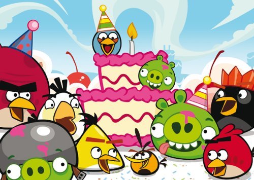 Carte d’anniversaire Angry Birds (Gâteau) Carte Postale