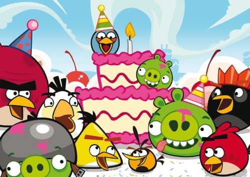 Carte d’anniversaire Angry Birds (Gâteau) Carte Postale