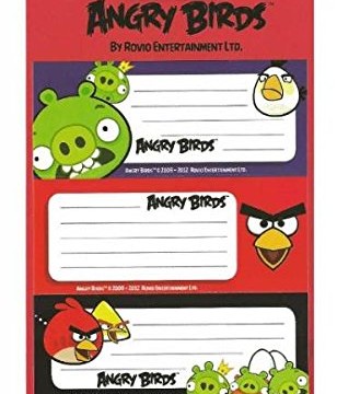 Pochette 12 étiquettes Autocollantes – Fourniture Scolaire Neuf – Angry Birds