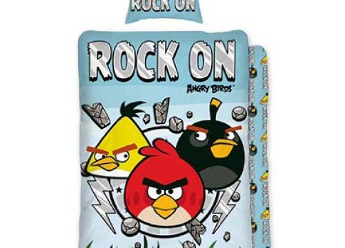 Parure de lit housse de couette réversible -100% coton  » Rock  on »-Angry Birds