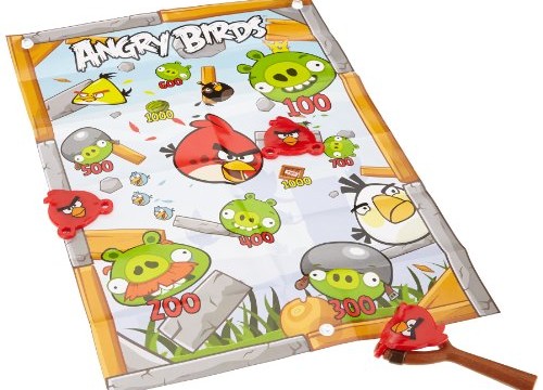 Lanceur + 3 Têtes Plates Splat + 1 Cible Angry Birds  – Angry Bird  – Jeu de Plein Air – Strike & Shoot – 035119