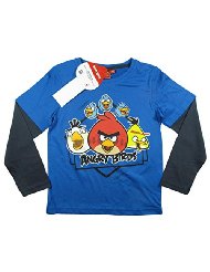 T-shirt (5 à 12 ans) à manches longues  Angry Birds Bleu