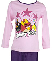 Pyjama (4 à 10 ans)  manches longues Angry Birds fille -violet et rose