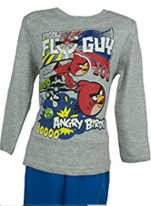 Pyjama (4 à 10 ans) Angry Birds -manches longues Gris