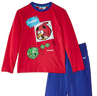 Pyjama (2 à 8 ans) Angry Birds -Garçon – Bleu (Noir Bleu/Rouge)