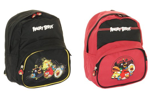 Sac à Dos  30 cm (noir ou rouge) Angry Birds