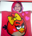 Serviette Poncho Sweat à Capuche Rosa Angry Birds