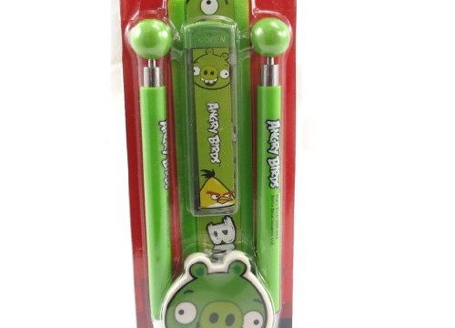 Lot papeterie cochon roi vert Angry Birds