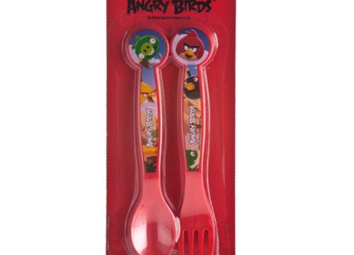Fourchette et cuillère (2 Couverts) Angry Birds