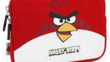 Sacoche pour tablette (iPad ou Android) Angry Birds -noir, rouge, vert -25 cm- (néoprène, imperméable, double fermeture éclair YKK, doublure intérieure peluche douce)