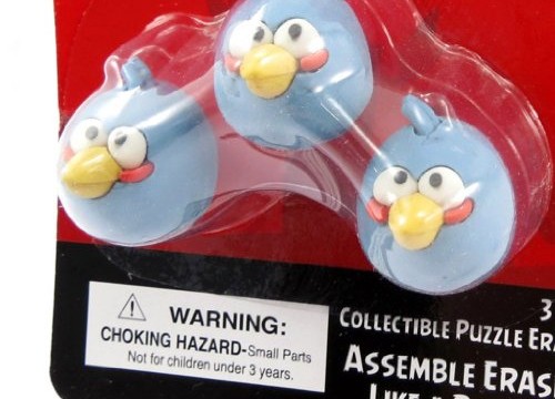 Oiseaux bleus : 3 gommes Triplets d’Angry Birds